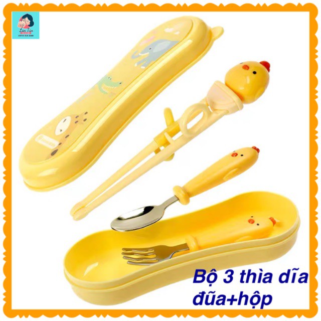 BỘ ĐŨA THÌA DĨA 4 MÓN CHO BÉ SIÊU XỊN GORYEO BABY HÀN QUỐC - ĐŨA MUỖNG NĨA TẬP ĂN CHO TRẺ EM