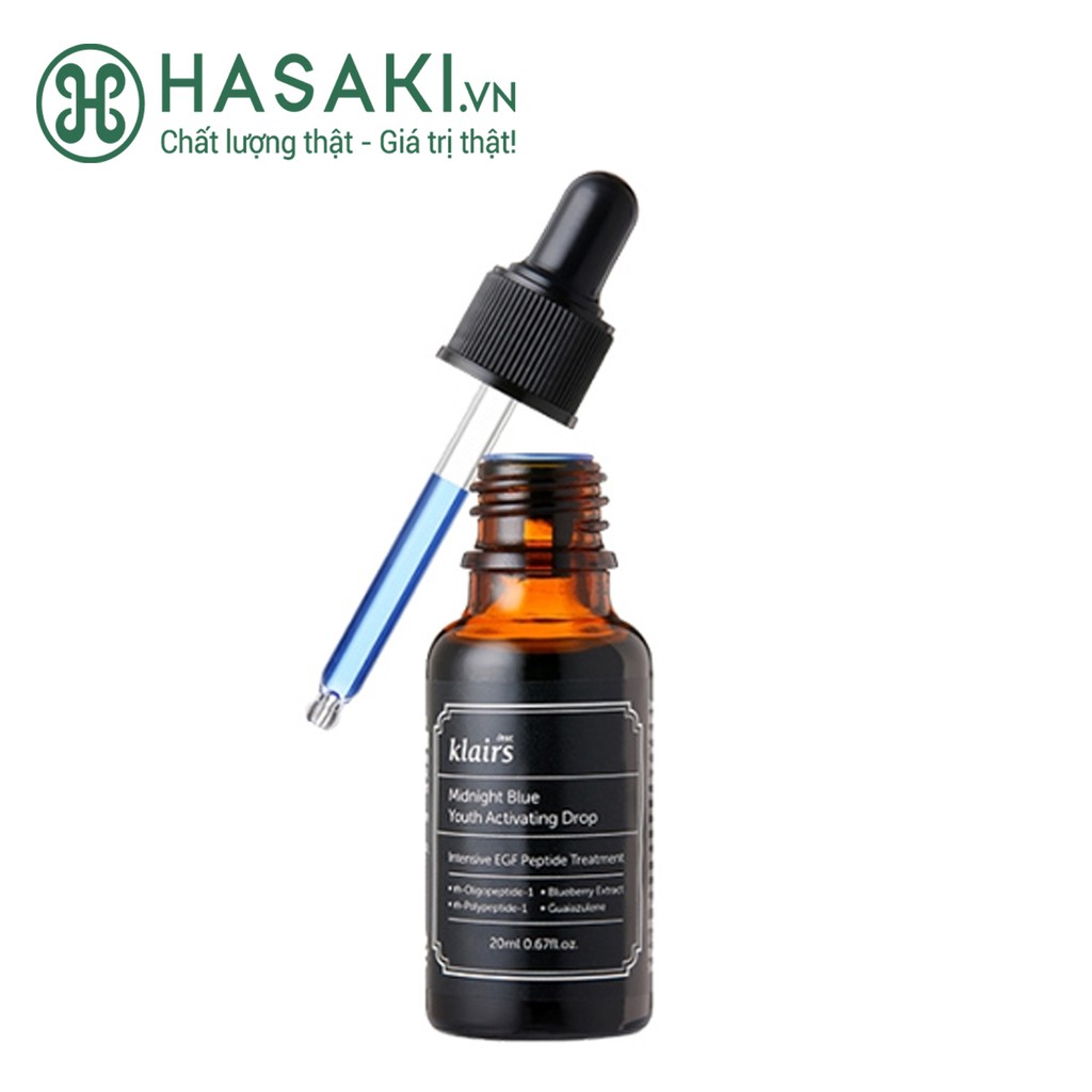 [Mã SKAMCLU9 giảm 10% đơn 100K] Tinh Chất Dưỡng Ẩm, Hỗ Trợ Tái Tạo Da Klairs Midnight Blue Youth Activating Drop 20ml