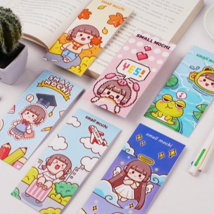 Bộ 6 tấm sticker Small mochi hình dán trang trí sổ tay | BSB189