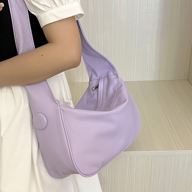 Túi Đeo Chéo Màu Trơn Có Khóa Kéo Thời Trang Cho Nữ