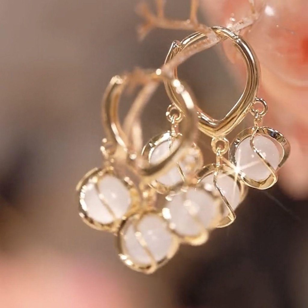Khuyên Tai Nữ Đính Đá Opal Sang Trọng