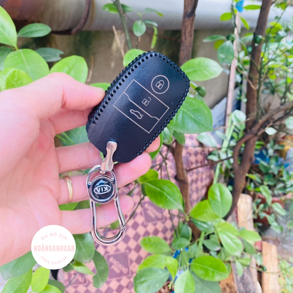 Bao da móc khoá bọc ốp chìa khoá Smartkey KIA CERATO, K3 , SELTOS, Moning, Soluto, Rondo, Sorento nhiều màu