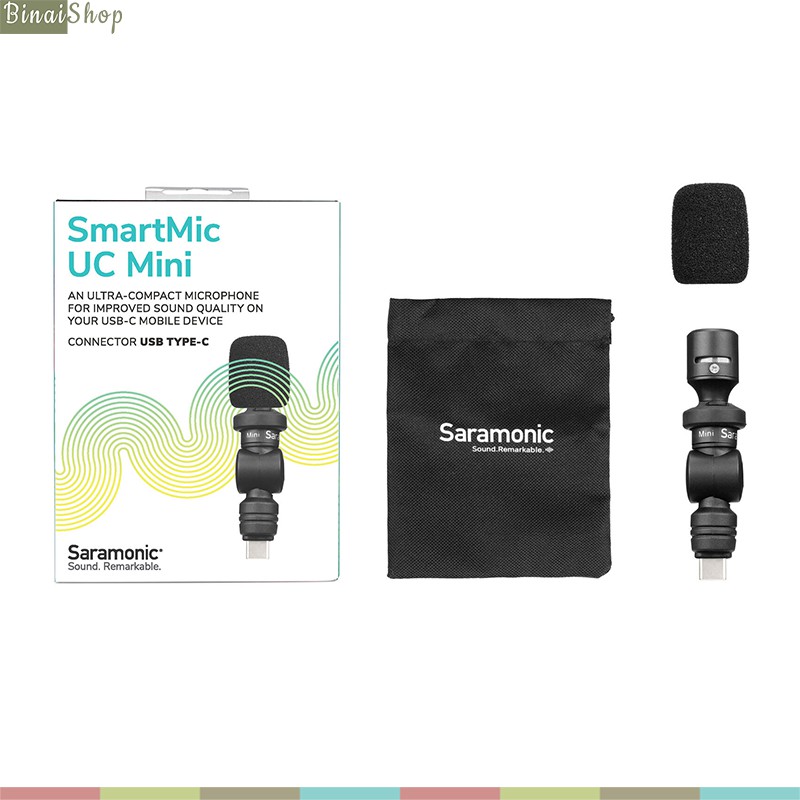 [Mã ELHACE giảm 4% đơn 300K] Saramonic Smartmic UC Mini - Micro Cho Điện Thoại Android, Chuẩn Cắm USB Type-C