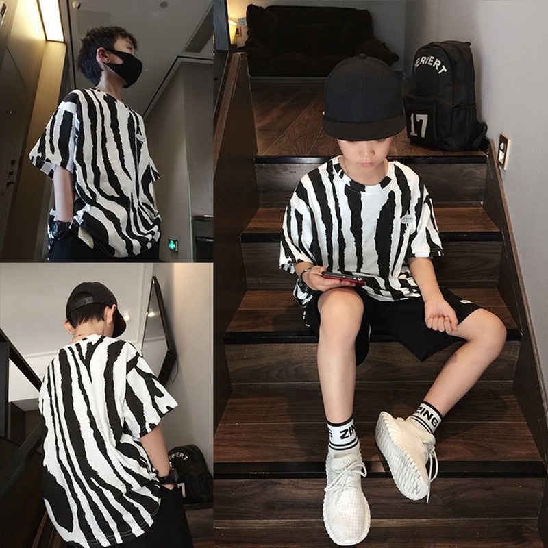 Áo Thun Ngắn Tay Kẻ Sọc Ngang Thời Trang Mùa Hè Mới Cho Bé Trai