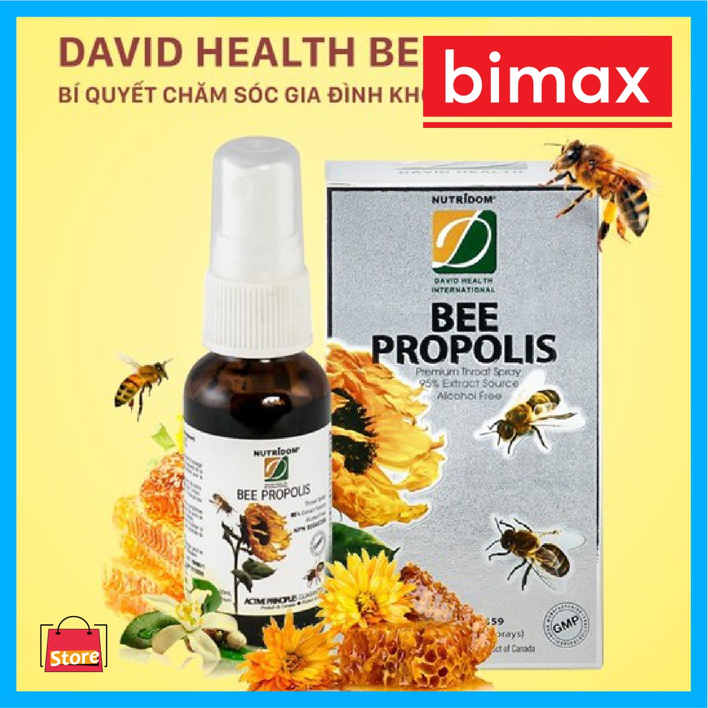 [Davidhealth] Xịt Keo Ong Bee Propolis Giảm Ho Đau Họng David Health