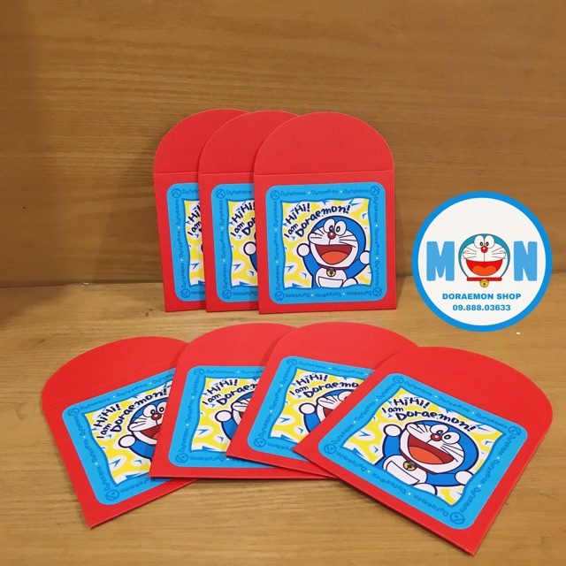 Bộ 10 Bao Lì Xì Ngắn Doremon Doraemon