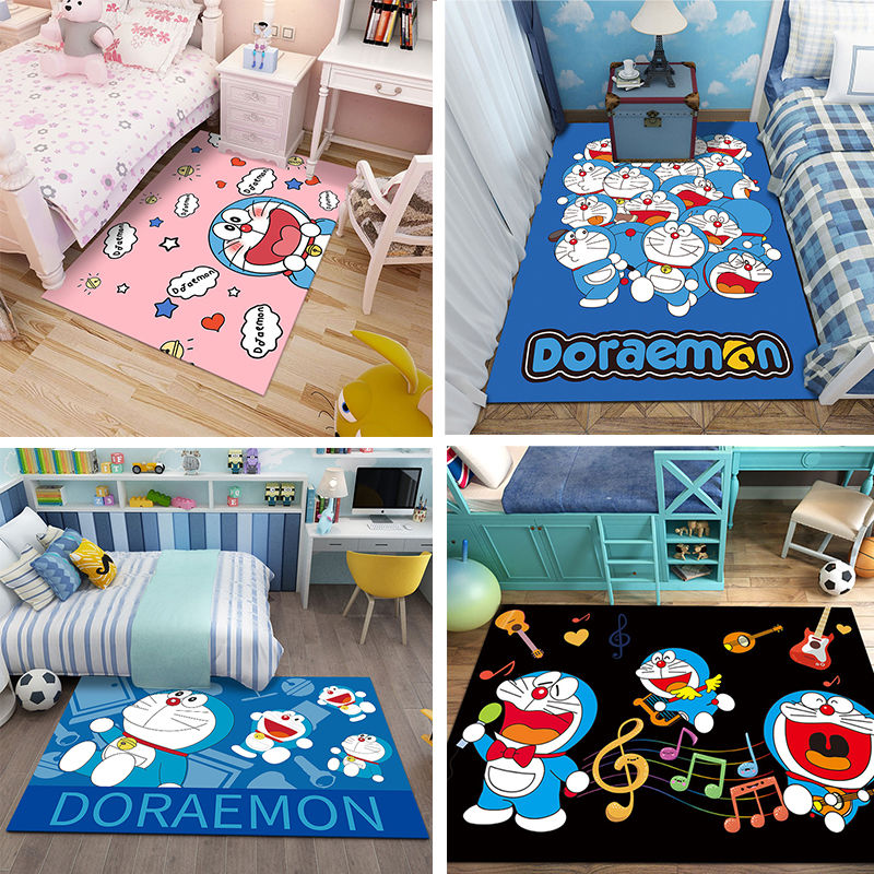 Tấm thảm lót sàn trang trí hình doraemon đáng yêu Bz8
