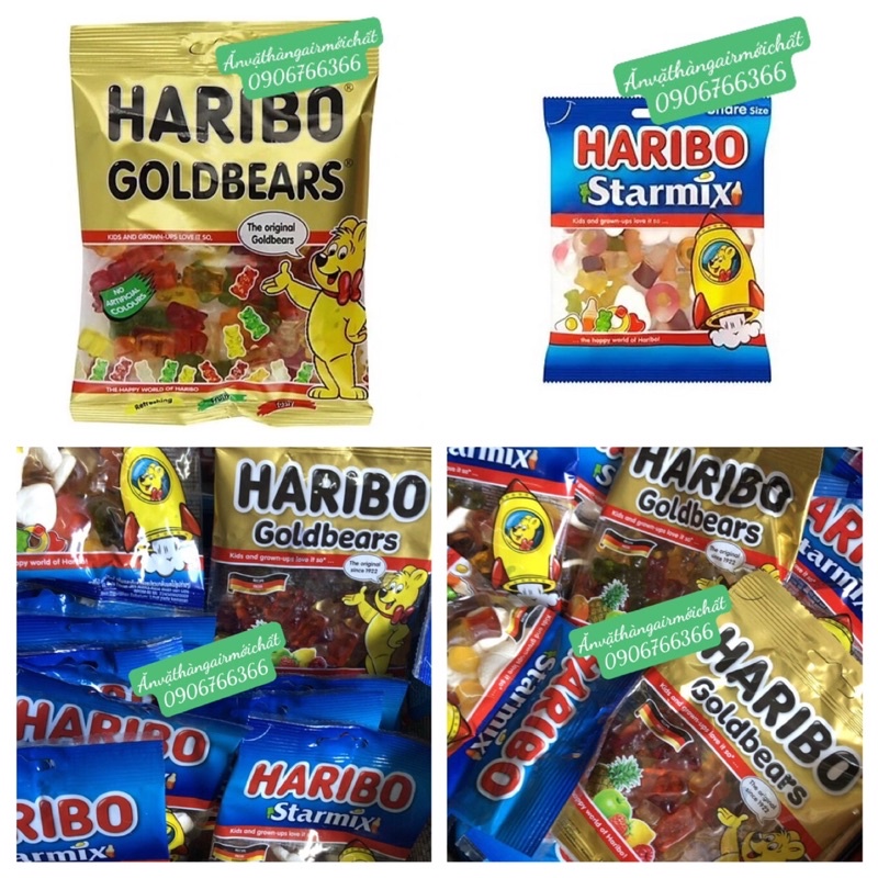 Kẹo Dẻo Haribo Gold Bears/Star Mix Gói 80g - Date 2023
