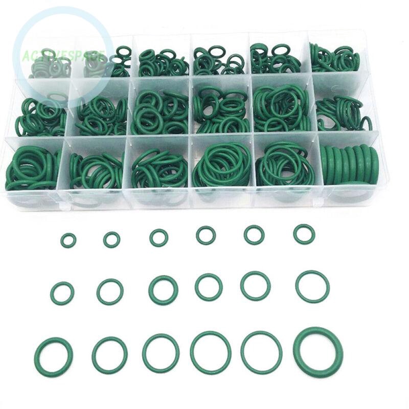 Set 530 vòng đệm tròn từ cao su màu xanh lá 18 size cho máy điều hòa xe hơi