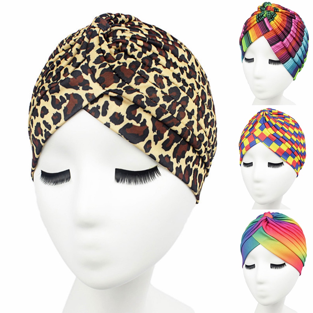 Mũ turban polyester In Họa Tiết Màu Sắc Thời Trang Cho Nữ
