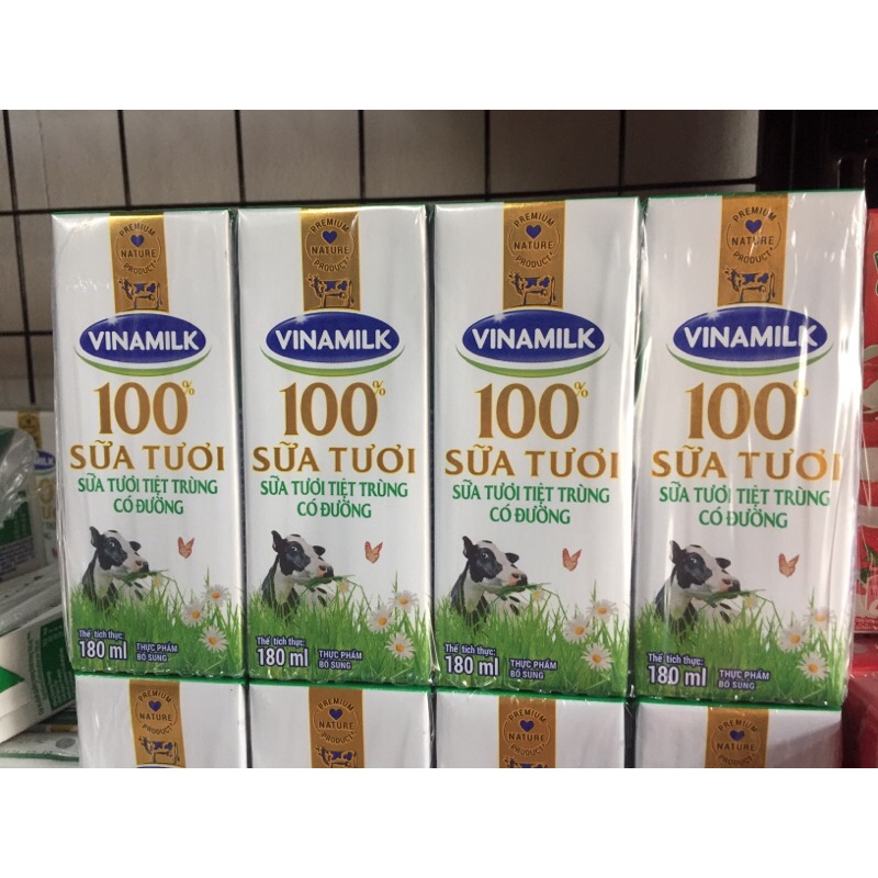 Sữa tươi vinamilk 100% 1 80 ml ( 1 lốc x 4 hộp)