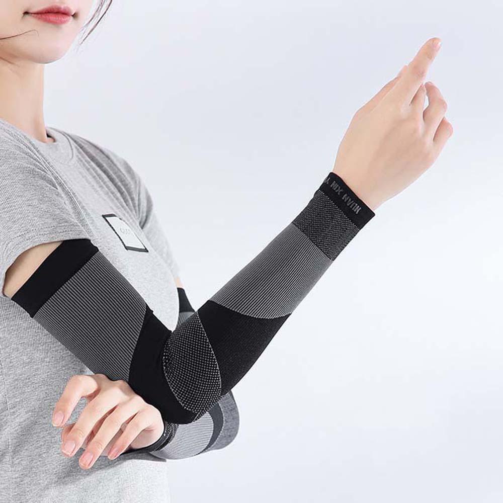 Găng Cánh Tay Thể Thao Bằng Lụa Lạnh Màu Huỳnh Quang Bảo Vệ Cho Nam Và Nữ