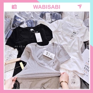 [ẢNH THẬT/ SẴN] Áo phông cổ vuông, thun cotton dáng ôm body - Wabi sabi 29