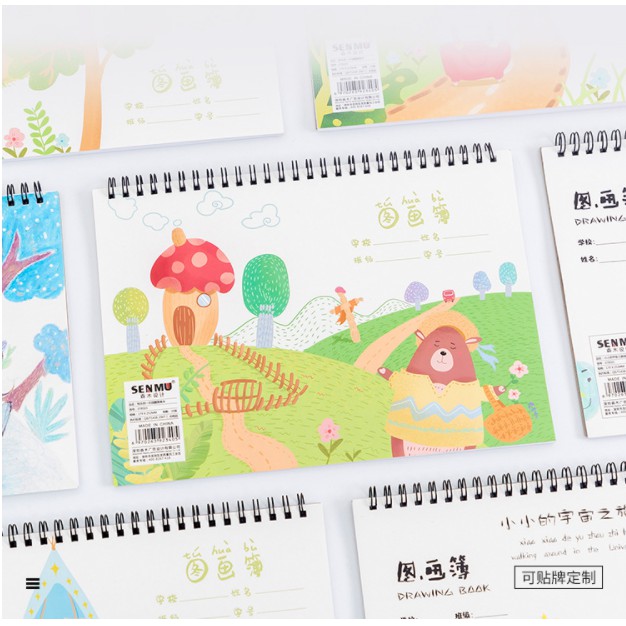 Sổ Vẽ Ký Hoạ Gáy Lò Xo Cao Cấp A4 Sketchbook Gáy trên