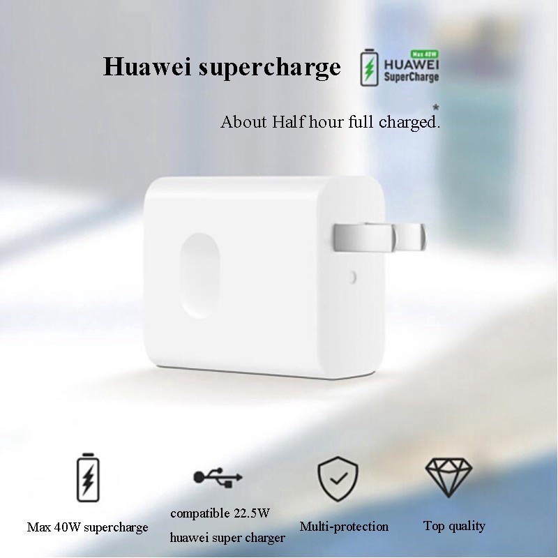Củ Sạc Nhanh 40W 40W 10V / 4A 5A Type-C Cho Huawei P30 P40 pro Mate 20 30 pro Nova 5 6 7 pro