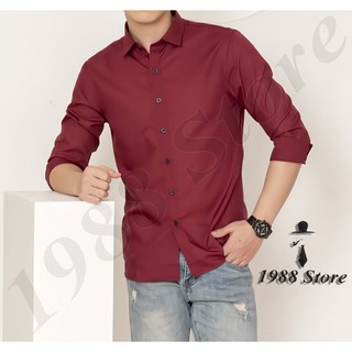 Áo sơ mi nam dài tay SD-07 (Màu đỏ đô)