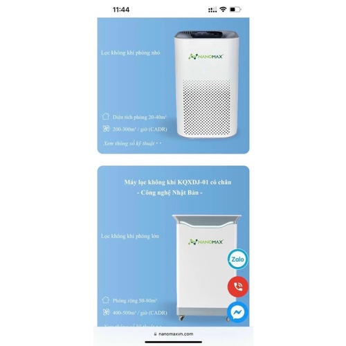 Máy Lọc Không Khí NANOMAX A-01, Bộ Lọc HEPA 4 Lớp Lọc Bụi Mịn, Màn Hình Cảm Ứng Tích Hợp Điện Thoại Thông Minh