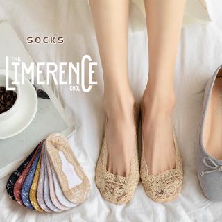 1 Đôi Vớ Ren Hoa Ngắn Vô Hình Chống Trượt Thời Trang Mùa Hè 2020 9 Màu Tùy Chọn Dành Cho Bạn Nữ