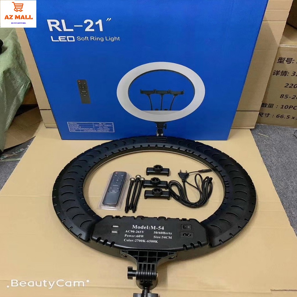 Siêu phẩm Đèn Livestream Size 54cm 3 kẹp Phù hợp cho Livestream, Spa làm đẹp, Audio, tặng kèm chân đèn 2m1 | BigBuy360 - bigbuy360.vn