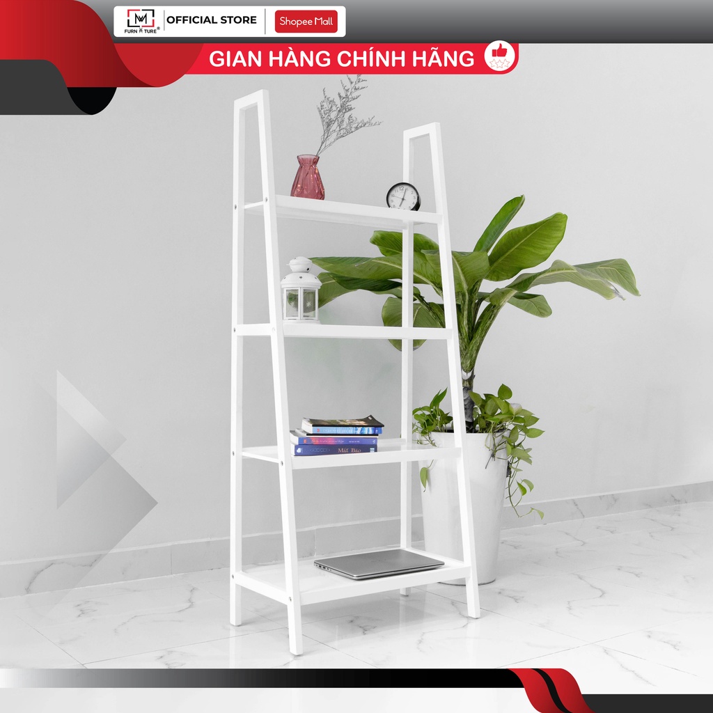 Kệ sách đa năng 4 tầng lắp ráp gỗ thông nhập khẩu MW FURNITURE - Nội thất trang trí