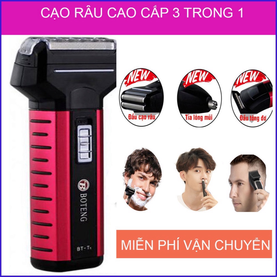 Máy Cạo Râu Mini. Là sản phẩm thông minh 3 trong 1 : cắt tóc-cạo râu-tỉa lông mũi, BẢO HÀNH 1 ĐỔI 1