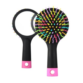 Lược Chải Rainbow Có Gương, Bàn Chải S-Curled Cầu Vồng Cao Cấp
