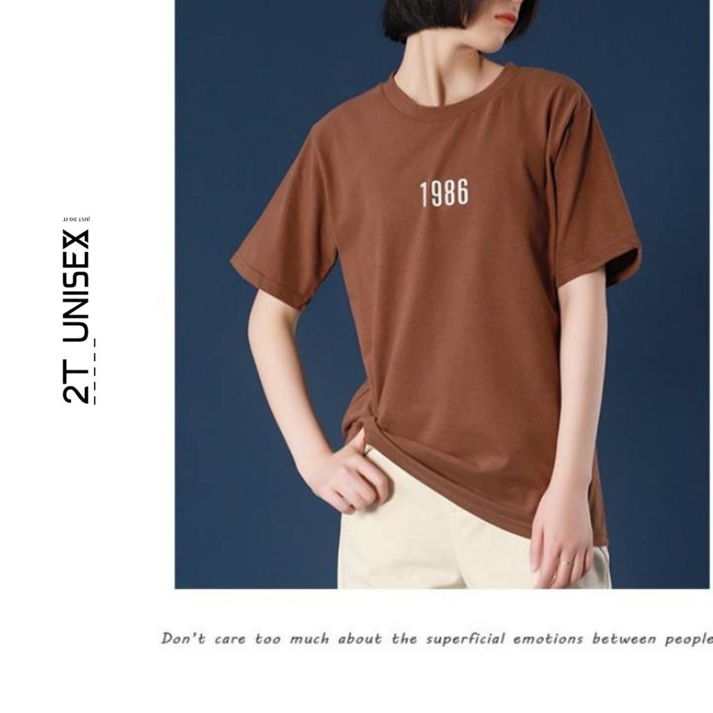 Áo phông 1986 cotton tay lỡ form rộng p4, áo thun 2T Unisex | BigBuy360 - bigbuy360.vn