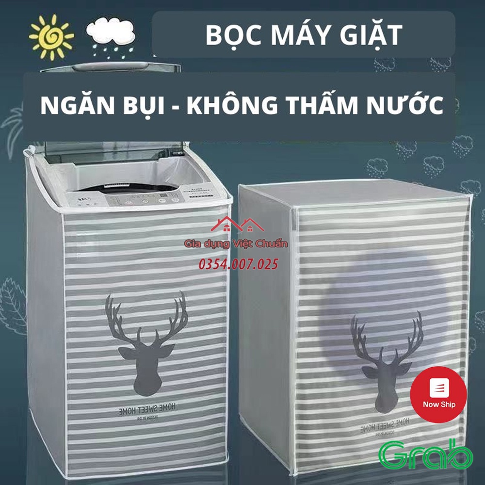 Áo trùm máy giặt cửa ngang cửa đứng lồng trên bọc bảo vệ máy giặt như mới chống nước GD87 - GD90