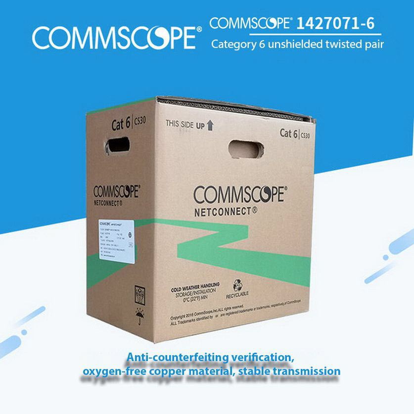 Cáp mạng AMP Commscope Cat 6 UTP Chính hãng - Gigabit Ethernet (1000Mbps) đầu đúc sẵn độ dài 2,5,10,15,20,30 mét