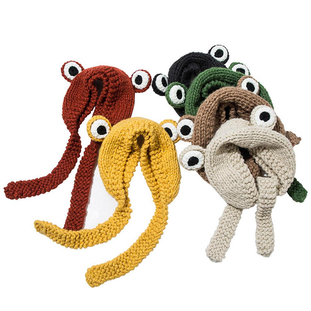 Mũ Dệt Kim Hình Ếch Mắt To Hoạt Hình Giữ Ấm Mùa Thu Đông