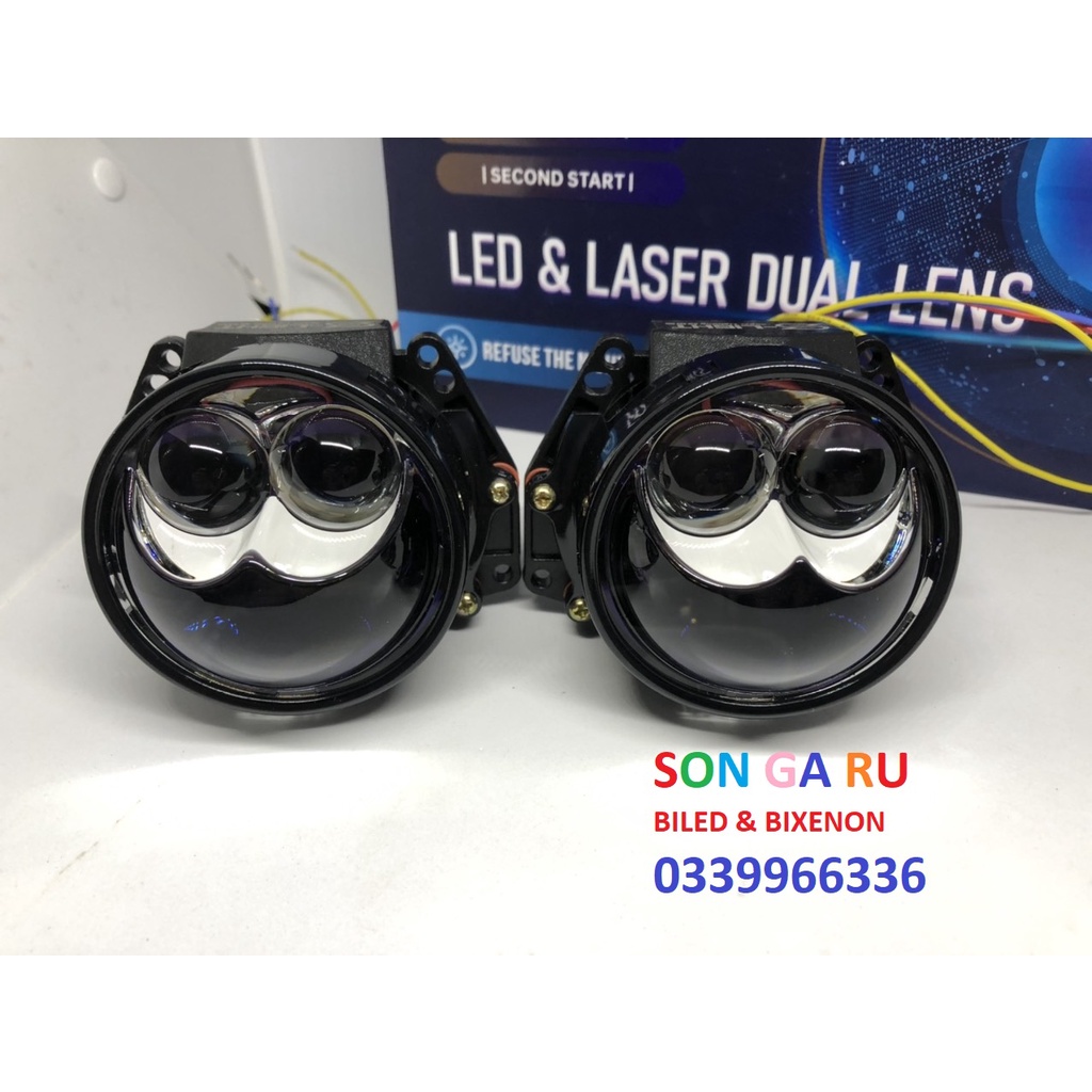 Đèn Bi LED S-LIGHT PRO x2 trợ pha LASER 3 inch
