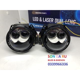 Đèn Bi LED S-LIGHT PRO x2 trợ pha LASER 3 inch