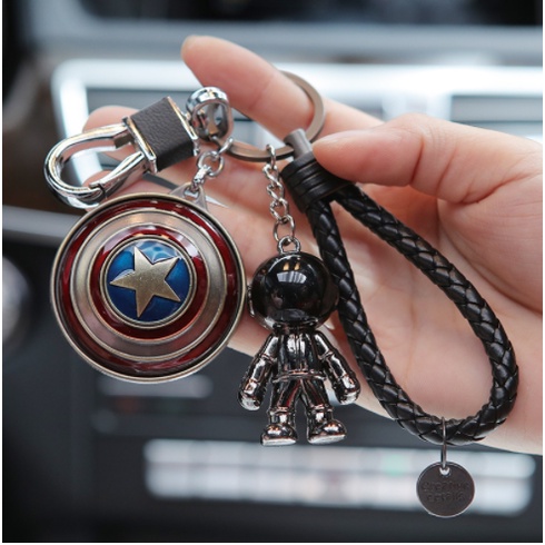 Móc khóa phi hành gia kim loại siêu anh hùng Marvel DC Captain American Thor Ironman Batman Superman Spiderman - Ráp