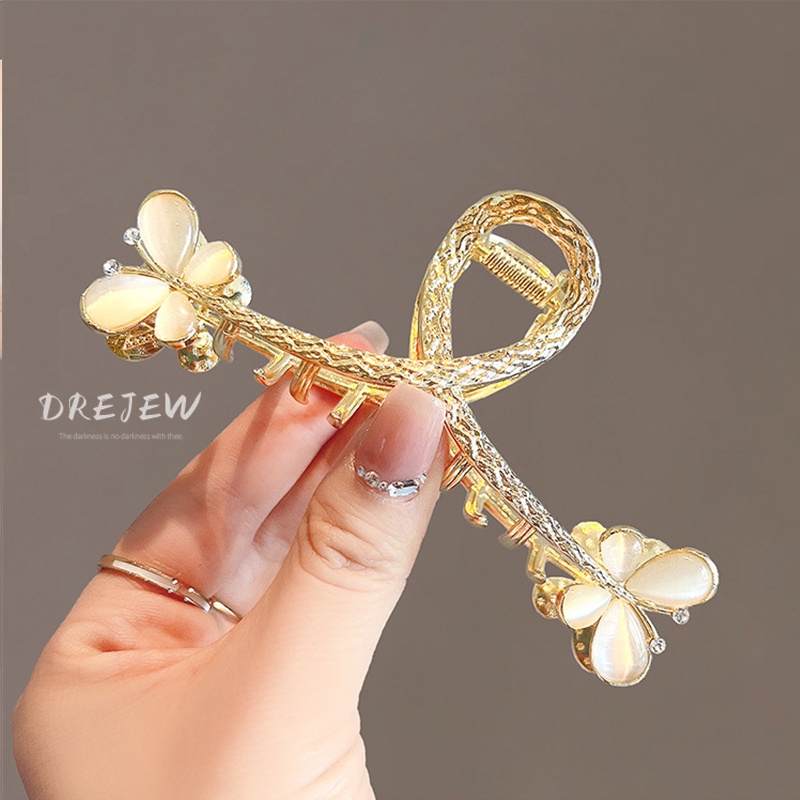 Kẹp tóc DREJEW hình bướm đính đá opal thiết kế thời trang Hàn Quốc cho nữ