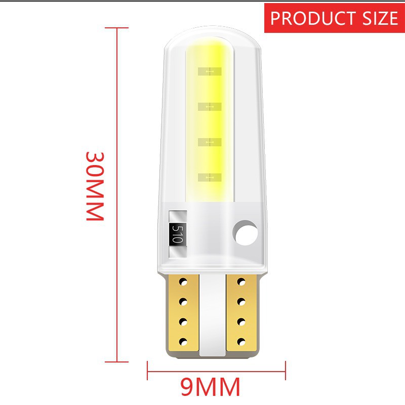 Đèn LED T10-COB Silicone dùng cho Demi/Xinhan/Đèn biển số