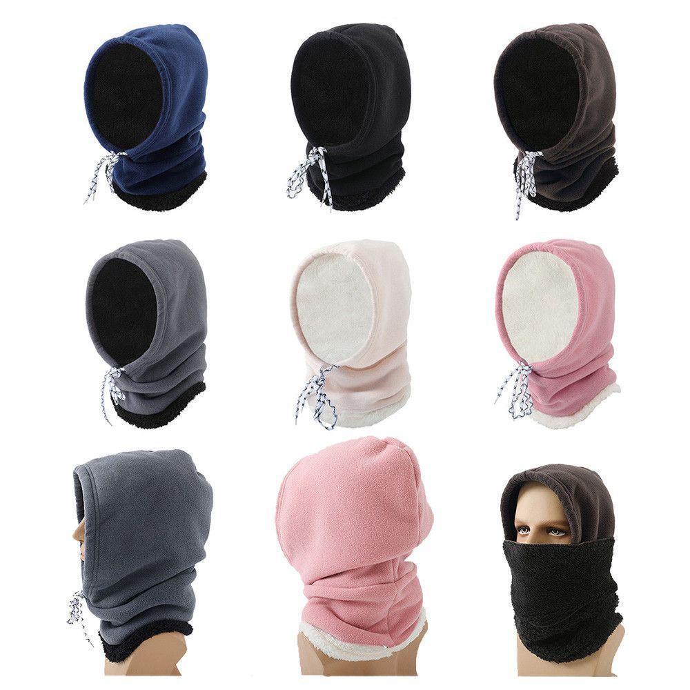 Yếm Len Lông Cừu Màu Trơn Chống Gió Có Mũ Trùm Đầu Giữ Ấm Mùa Đông