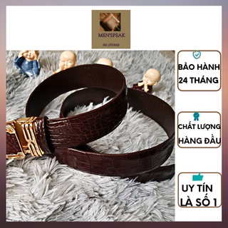 Dây lưng nam, thắt lưng da cá sấu, dây lưng, thắt lưng cá sấu trơn liền nguyên con MEN'SPEAK.
