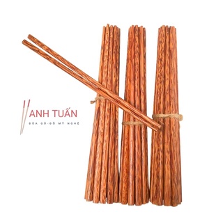 [Freeship] Bộ 10 đôi đũa gỗ Dừa Bến Tre loại 1 tự nhiên kháng khuẩn