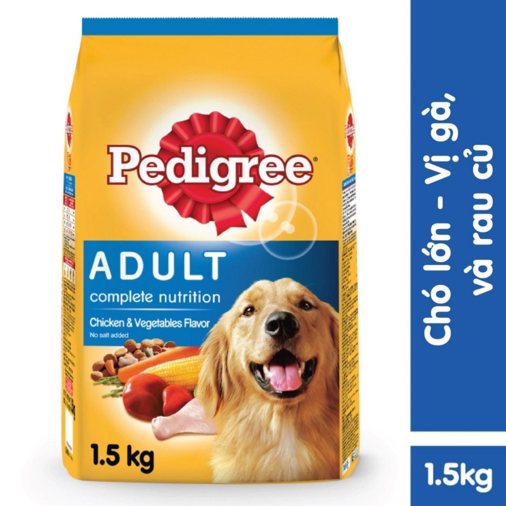 Thức ăn chó Pedigree vị gà &amp; rau củ dạng túi 1.5kg