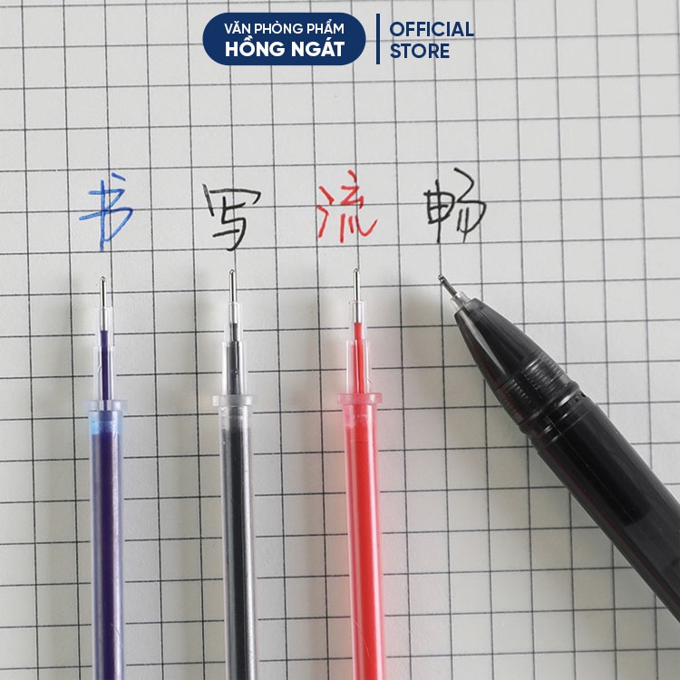 Ruột bút gel mực 0.5mm, set 50 ngòi bút bi nước màu đen đỏ xanh giá rẻ đồ dùng học tập dễ thương văn phòng phẩm B41