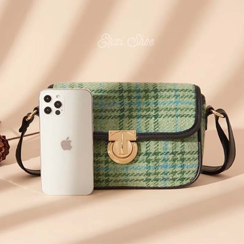 Oeteo shop Túi Xách Đeo Vai Màu Xanh Lá Cây Thời Trang Cho Nữ