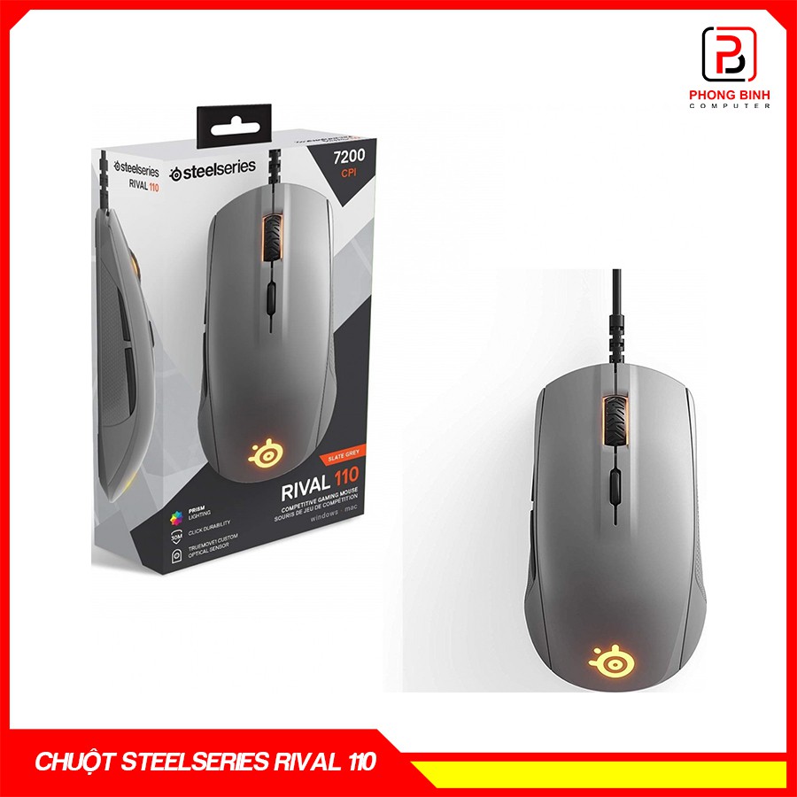 Chuột Gaming Steelseries Rival 110 (Grey) - Chính hãng