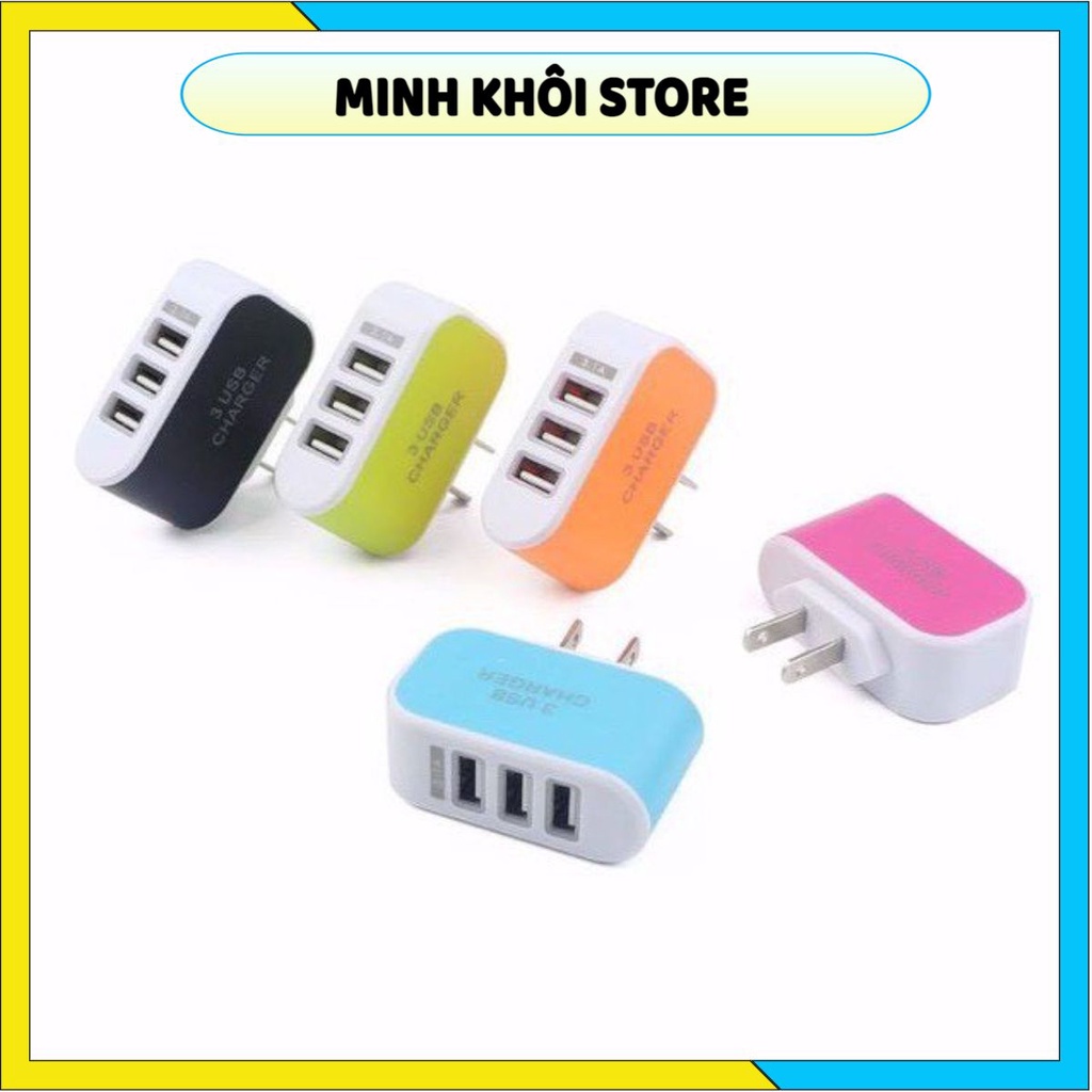 Củ sạc 3 cổng usb- Củ sạc đa năng sạc nhiều máy