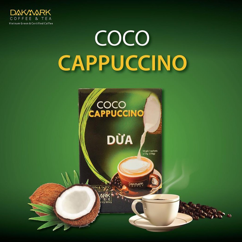 Cà phê Cappuccino Dừa - Cà phê hòa tan dừa TDQ (10 gói x17gr) | BigBuy360 - bigbuy360.vn