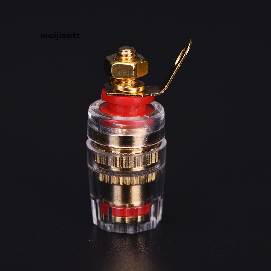 weijiaott 2X Amplifier Speaker Crystal Terminal Binding Post Connector For 4mm Banana Plug Hot sale WT
