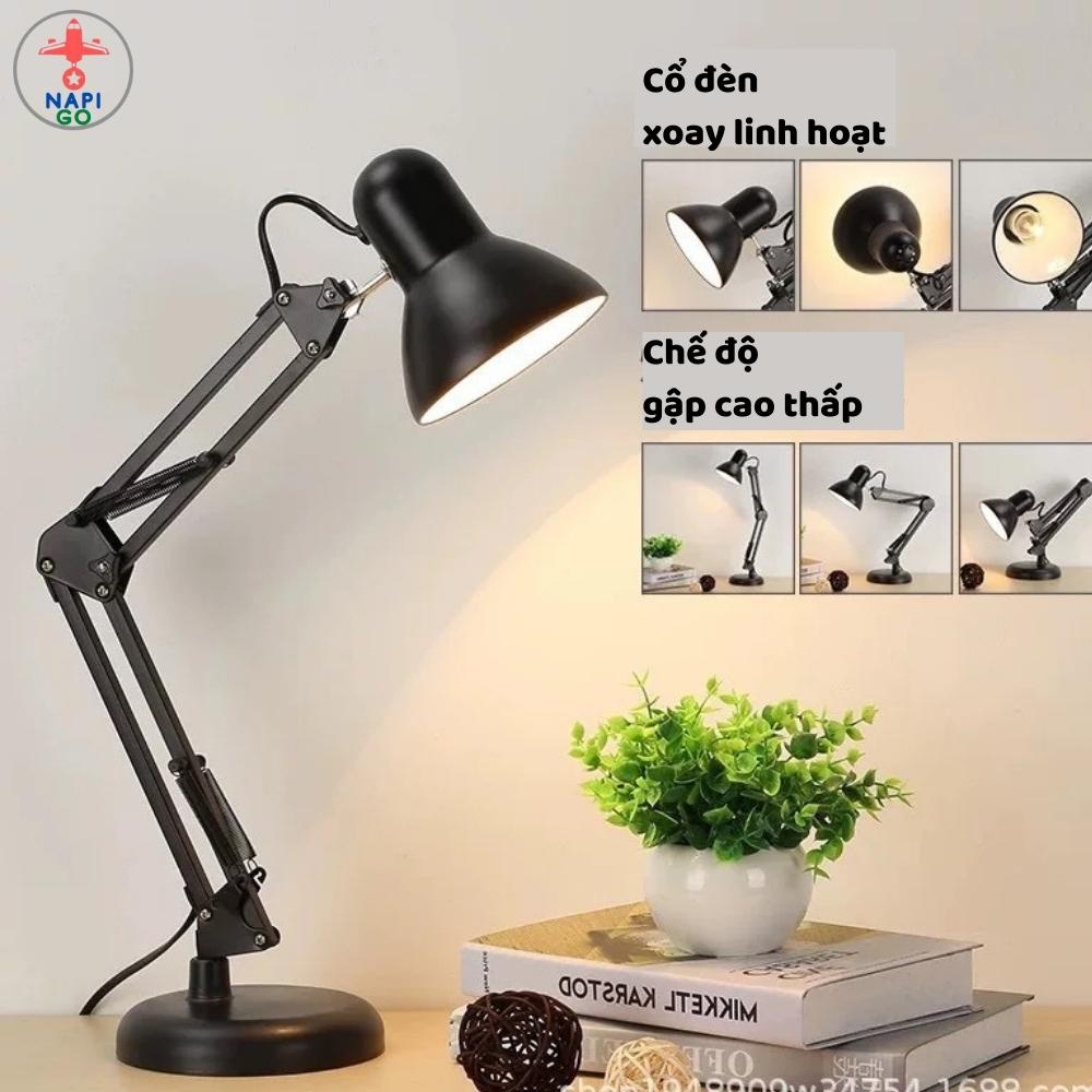 Đèn Bàn Học Đọc Sách, Làm Việc (Học Sinh, Sinh Viên, Văn Phòng) LED Chống Cận Đế Tròn Đế Kẹp Đui Đèn E27 kiểu xoáy