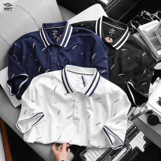 Áo thun polo họa tiết big size nam