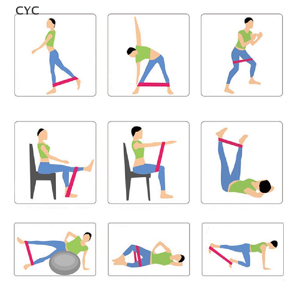 CYC Portable Fitness Workout Equipment Rubber Resistance Bands Yoga Gym Elastic CY