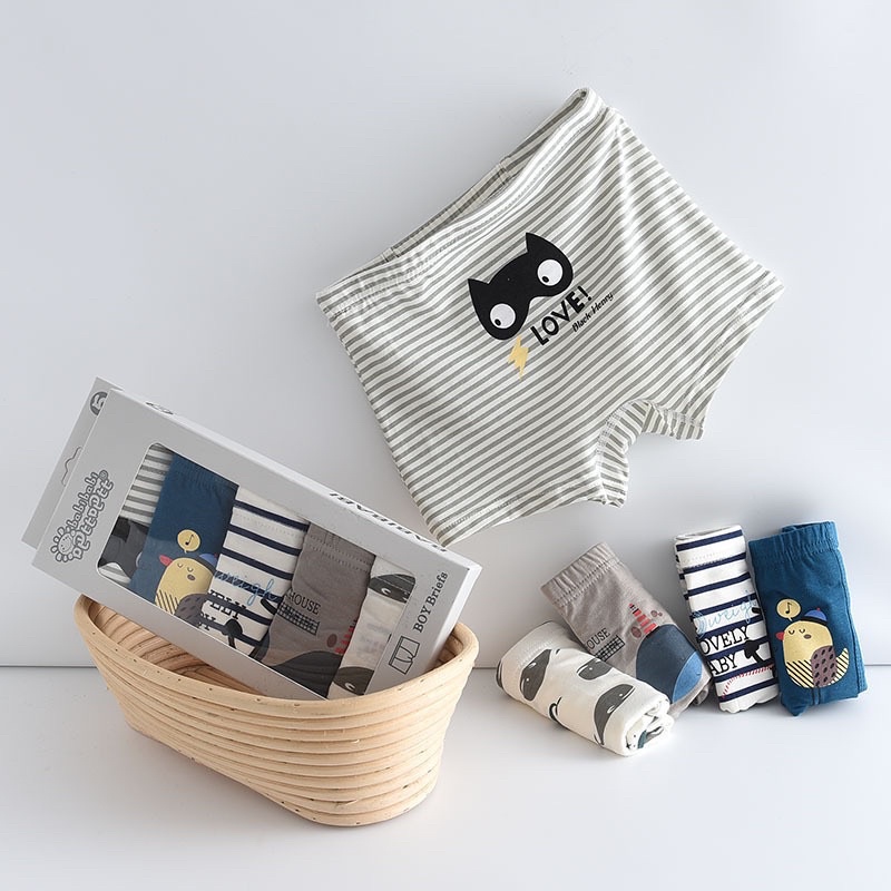 Set 5 Quần Sịp Chip Đùi Mimo Bé Trai Nhiều Mẫu, Chất Cotton Cao Cấp Thấm Hút Mồ Hôi Thoáng Mát