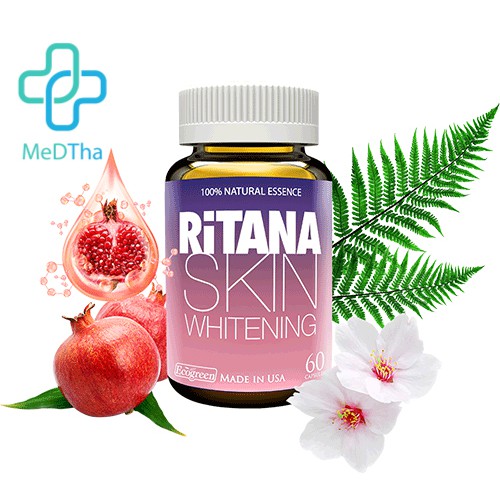 Viên uống Hỗ trợ Trắng da RiTANA (SKIN WHITENING) - Hỗ trợ Trắng da, Bật tông trắng hồng, Làm mờ sạm nám [Chính Hãng]